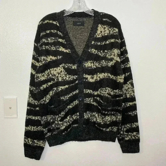NWOT Asos ADPT oversized jacquard cardigan in zebra in black - Picture 4 of 9